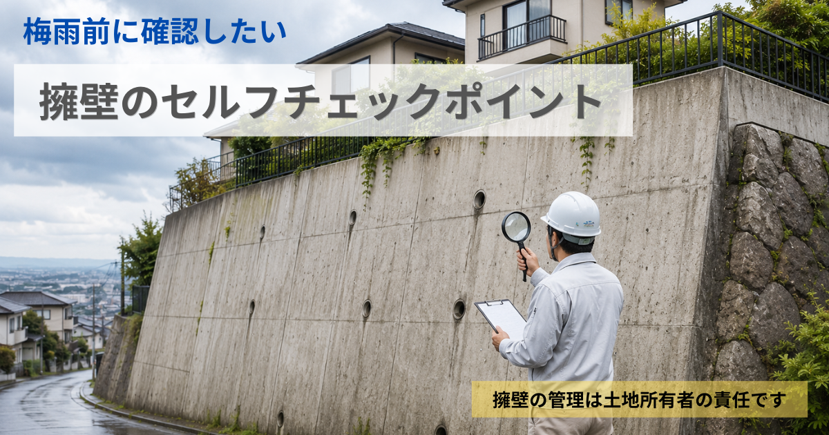 梅雨の前に確認！その擁壁、大丈夫？「大雨」から大切な家を守るためのセルフチェック 
